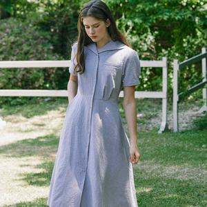 Marine Collar Check Dress_Navy [N24HMOP004]