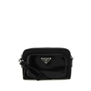 PRADA 블랙 리나일론 및 가죽 크로스바디 백 2VH172VOOT789 F0002