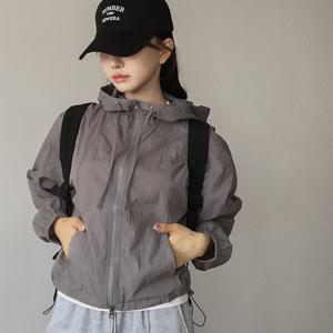 [라이니]데일리 스트링 후드 나일론 아노락 바람막이 ou-4134c