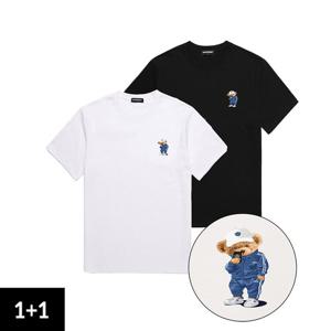 [밴웍스][2PACK] MINI COMPORT BEAR 오버핏 반팔 티셔츠 (VNDTS2