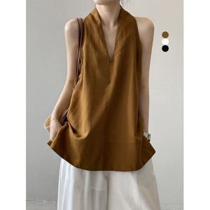 [헤레이스]홀더 브이 블라우스_YMSH25SS859