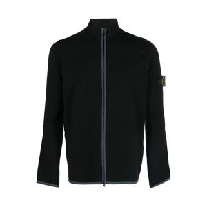 스톤아일랜드 스트레치 울 지퍼 가디건 자켓 블랙 7915503A1 V0029