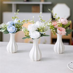 모란 조화 화병 큐티 목단 플리츠 set 20cm 3컬러 인테리어 꽃 테이블 장식 소품