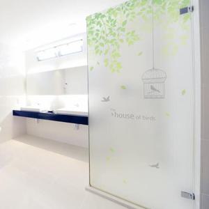 아트박스/낭만창고 ncdr059-숲속의 아침-샤워부스 유리문시트지