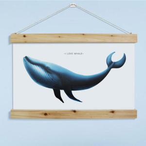 아트박스/꾸밈 ih989-우드스크롤_60CmX40Cm-고래한마리