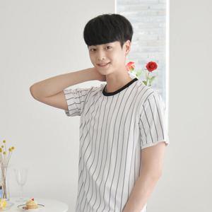 아트박스/교복몰 라운드넥 스트라이프 야구티셔츠 (10colors) 티
