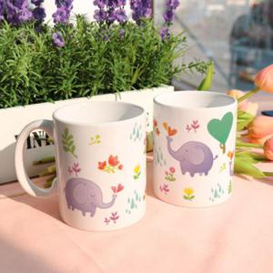 아트박스/꾸밈 cc667-디자인머그컵2p-귀여운코끼리들