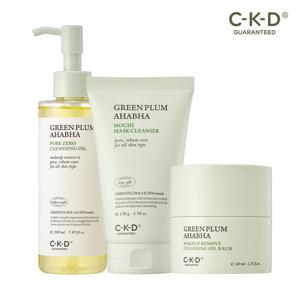 CKD 그린플럼 AHA BHA 요철제로 클렌징 오일 200ml + 팩솝 130g + 오일밤 50g