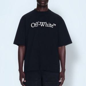 25 FW 오프화이트 Big Bookish Skate 로고 디테일 코튼 반팔 티셔츠 OMAA120C99JER