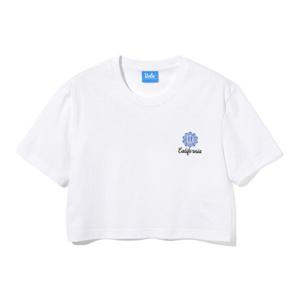 [유씨엘에이]여성 크레스트 칼 멀티 로고 크롭 레귤러핏 티셔츠_UB6ST58