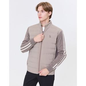 헤지스 골프 남성 24FW 스테디셀러레터 포인트 하이브리드 집업 니트 (DARK BEIGE) WPSW4D970I3