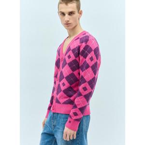25 FW 아크네 남성 아가일 자카드 가디건 acn0155004pin