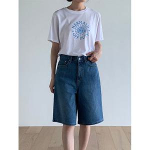 [헤레이스]보이핏 5부 데님 팬츠_YMSH25SS917