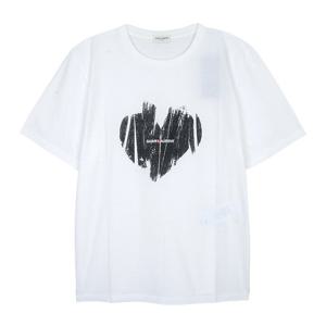 생로랑 여성 하트 반팔 티셔츠 615522 YBSO2 9744