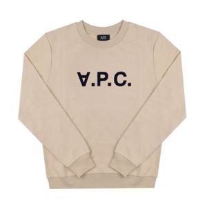 아페쎄 COHBN M27907 TBI BEIGE/DARK NAVY VPC 벨벳 로고 스탠다드 그랜드 공용 맨투맨