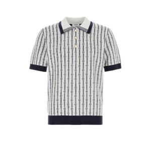 카사블랑카 모노그램 니트 폴로 셔츠 MS25KW895 01NAVY TP935785381
