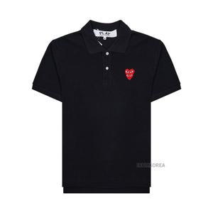 [꼼데가르송] SS25 공용 더블레드와펜 티셔츠 AX T290 051 BLACK