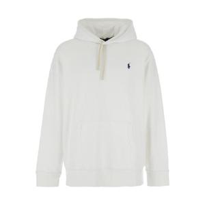 POLO RALPH LAUREN White Hoodie with Contrasting Logo Embroidery in Cotton Man 710766778009