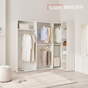 레이디가구 이안 드레스룸 280cm 코너형 A세트 (우형) (80cm 1단