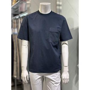 basso 세이브존01 시어서커 스트레치 네이비 스판 반팔 티셔츠 BSZ2KR87A