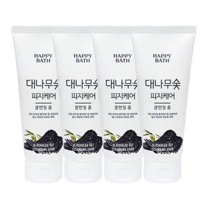 해피바스 대나무숯 피지흡착 클렌징폼 200g x4