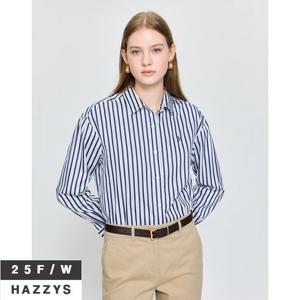 헤지스여성 HSSH5DC76 스트라이프 면 혼방 긴팔 셔츠