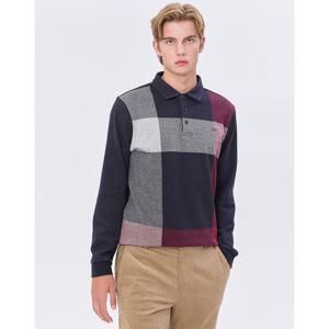 닥스 골프 남성 24FW 스테디셀러빅 체크 코튼 긴팔 폴로티셔츠 (NAVY) WGTS4D105N2