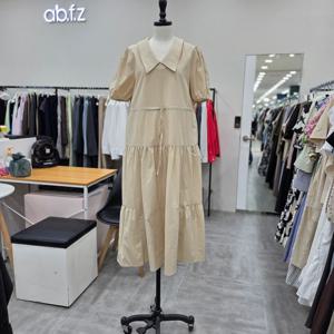 [ab.f.z]AFZ3HO04/여름 빅카라 허리 스트링 시원한 루즈핏 롱 원