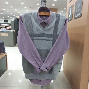 [엘르옴므]빅체크 조끼/TBCFR-69093_IC