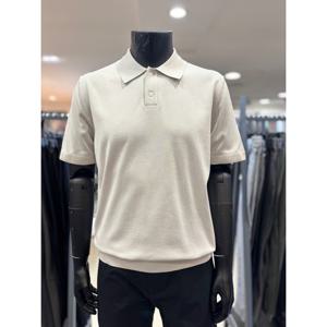 [레노마 옴므]S/S 라이트 그레이 면혼방 카라 반팔 니트 RFPKT65