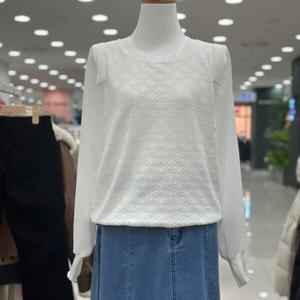 [숲]라운드넥  소매시스루 긴팔니트/OA3LKT1IV_SH