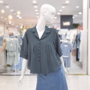 [ab.f.z]린넨 브이 카라 5부 소매 블라우스 FSPNZ3B32H