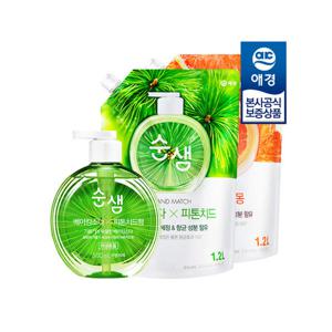 [순샘]순샘 믹스앤매치 주방세제 500ml x1개 + 리필 1.2L x2개