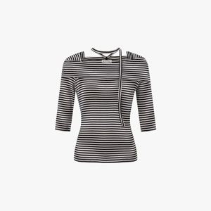 오프숄더 타이 티셔츠 ITP9WTS140