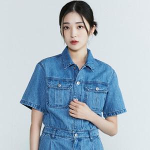 [버커루]품절 임박 인기상품 여성 데님 반팔 점프수트(B232DO997