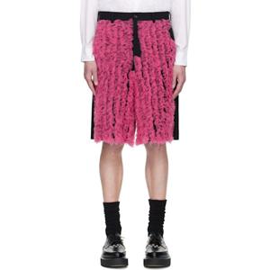 꼼데가르송 블랙 &  핑크 울 개버딘 미디엄 &  나일론 튤 쇼츠 PO-P063-051 251347M193010