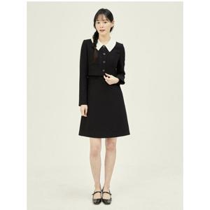 [제이제이 지고트]배색 칼라 재킷 A라인 원피스GP9M0OP901