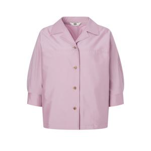 닥스 여성 25FW 닥스레이디스 위크바이올렛 절개장식 오픈카라넥 나일론혼방 7부소매 셔켓 DLSH5C703V2