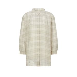 닥스 여성 25FW 닥스레이디스 위크베이지 체크 실크혼방 7부소매셔츠 DLSH5C701I1