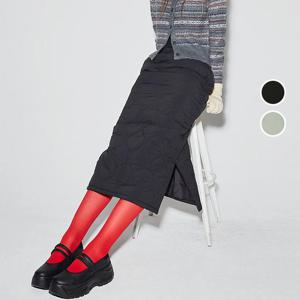 [버커루]여성 퀼팅 H라인 롱 스트링 스커트 치마 B244SK960P
