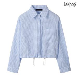 [르샵]스트링 카라 체크 긴팔 셔츠(DP3BA033A)