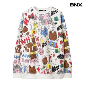 [BNX]드로잉 오버핏 티셔츠 (BX3TS002L0)