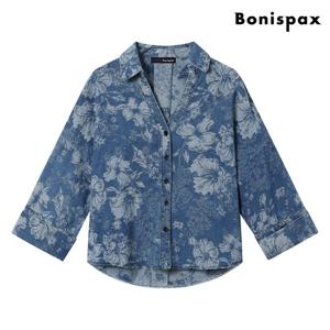 [보니스팍스]플라워 데님 롤업셔츠(XP3BA015L0)