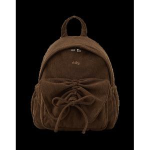 [널디] 코듀로이 리본 셔링 미니 백팩 PNEF25BG04 CORDUROY RIBBON SHIRRING MINI BACKPACK