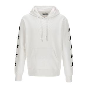 골든구스 콘트라스트 프린트 알리기에로 코튼 후드티 GMP01224P