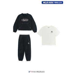 [MLB키즈US] (7FS2B1356-50BKS) 여아 스트릿 베이직 우븐 맨투맨 3 세트 아동맨투맨세트 키즈맨투맨세트