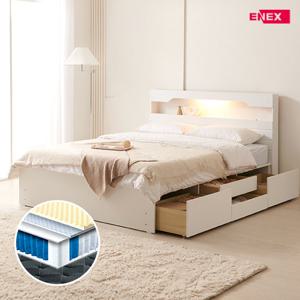 제니 LED 4단서랍 벙커수납 침대 SS-한봉합 7존 블랙 매트리스