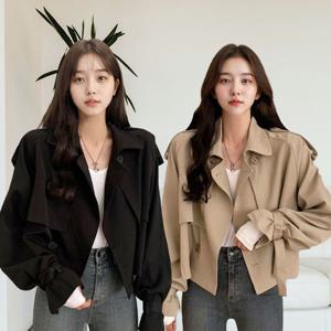 샵앤) 여성 캐주얼 더블 하프 트렌치 코트 자켓 WLD-WJK-SIS587