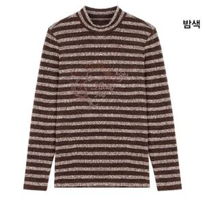 그린조이 HC12 여성 멜란지 스트라이프 모크넥(밤색) GM24KL81W