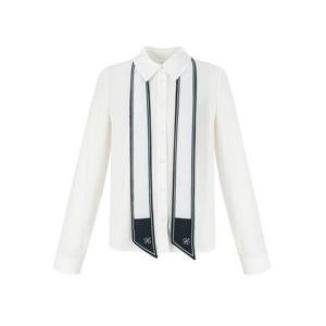 [숲]프린트 타이 카라 긴팔 블라우스 SB9LS35
